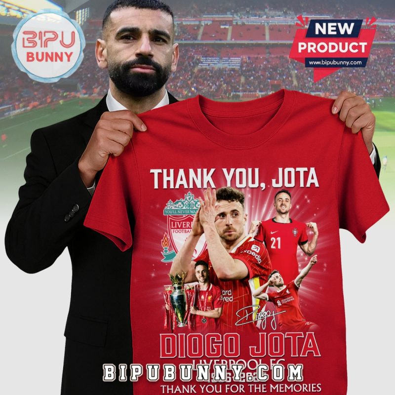 Liverpool FC Jota Thank You, Memories Graphic Soccer Supporter T-Shirt Liverpool FC Jota Thank You, Memories Graphic Soccer Supporter T-Shirt