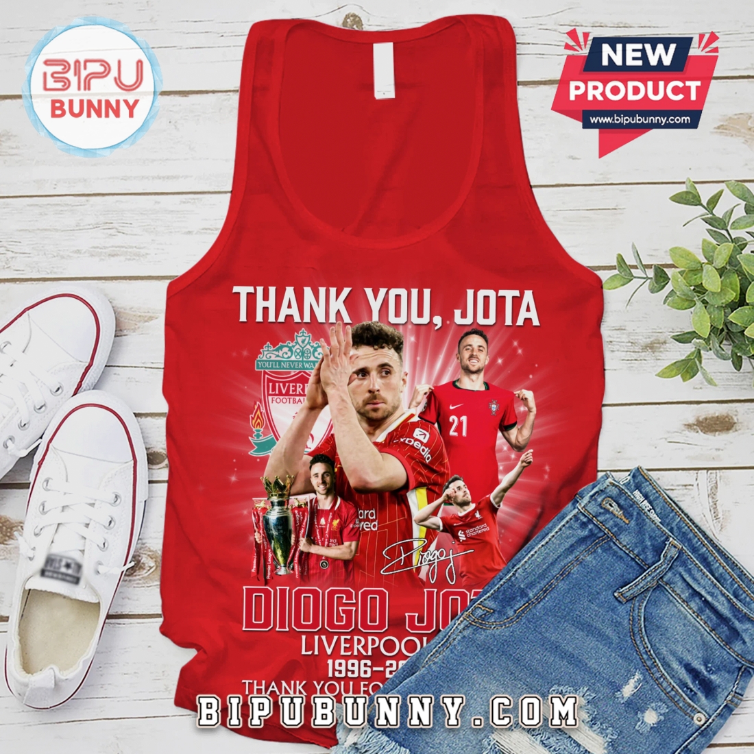 Liverpool FC Jota Thank You, Memories Graphic Soccer Supporter T-Shirt Liverpool FC Jota Thank You, Memories Graphic Soccer Supporter T-Shirt