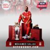 Image shows Mohamed Salah sitting with Liverpool trophies. New product at bipubunny.com.!