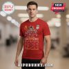 Red tee with Liverpool Premier League Champions 2024-2025 design, team photo, signatures, and the 'You'll Never Walk Alone' slogan.!