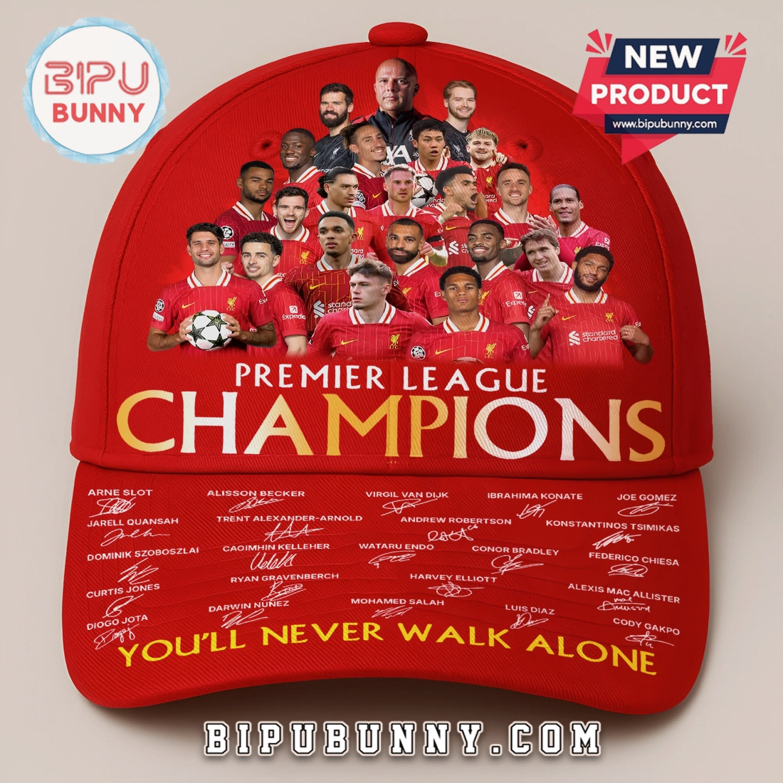Liverpool FC Premier League Champions 2024 Signed Autograph Red Cap Liverpool FC Premier League Champions 2024 Signed Autograph Red Cap
