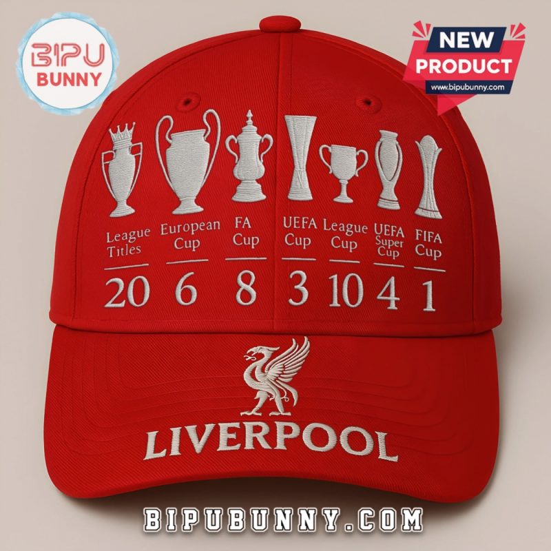 Liverpool FC Titles Embroidered Baseball Cap Liverpool FC Titles Embroidered Baseball Cap
