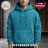 A teal hoodie with an embossed Liverbird and the text 'You'll Never Walk Alone'.!