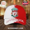 Red & white Liverpool FC hat! Features logo & text: YOU'LL NEVER WALK ALONE, LIVERPOOL FOOTBALL CLUB, EST-1892, and LIVERPOOL on brim!