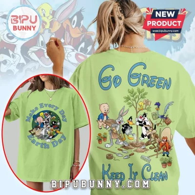 Looney Tunes Earth Day 2026 Go Green Keep It Clean Premium 3D T-Shirt