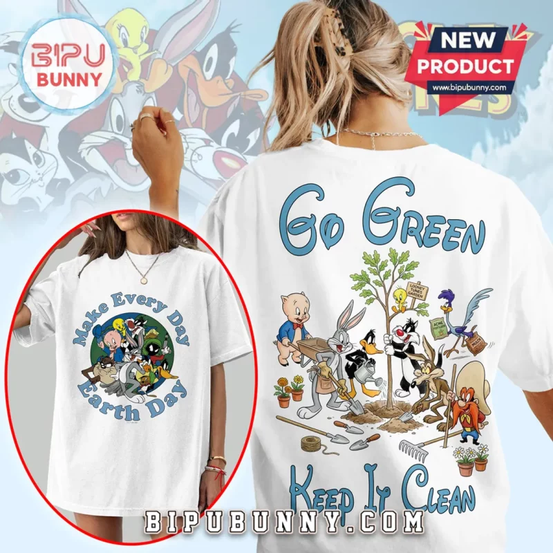 Looney Tunes Earth Day 2026 Go Green Keep It Clean Premium 3D T-Shirt