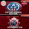 Red white blue Captain America mask emblem and shield decal featuring full figure! Reads CAPTAIN AMERICA EDITION!