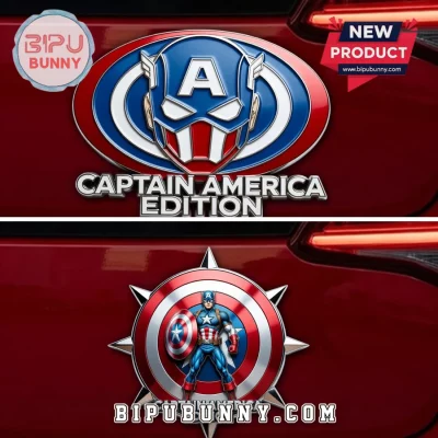 Marvel Captain America Edition 3D Chrome Premium Auto Car Badge