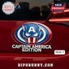 Red, white, and blue Captain America helmet car emblem with silver trim! Displays 
