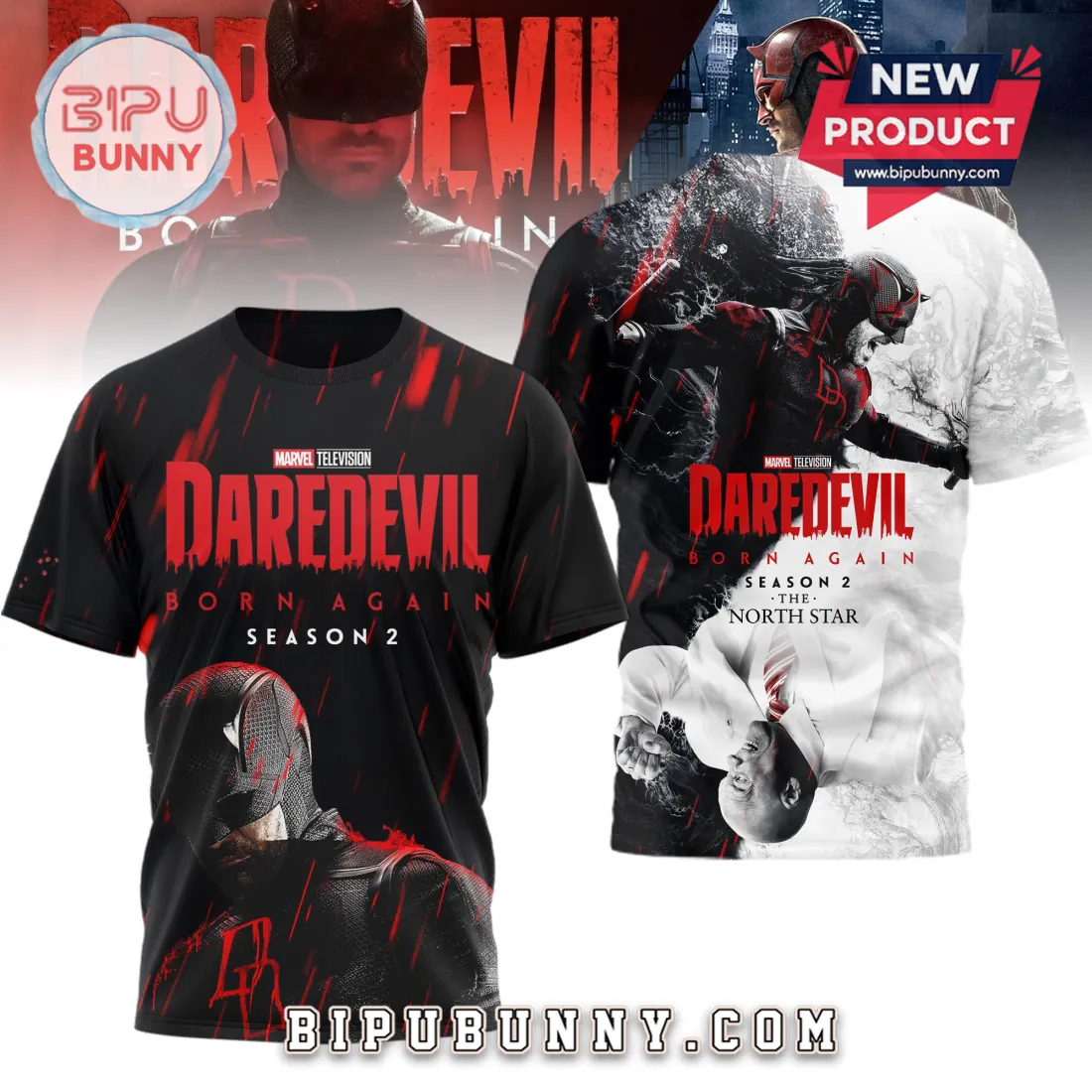 Marvel Daredevil Born Again Season 2 Kingpin Graphic Premium 3D T-Shirt Marvel Daredevil Born Again Season 2 Kingpin Graphic Premium 3D T-Shirt