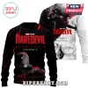Daredevil sweatshirt. Black, white, and red color scheme with 'Daredevil Born Again Season 2' text. TV show merch!