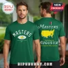 Green tee with Masters logo, Augusta National Golf Club text. Back says: Sunday in Augusta, Where Legends Wear Green!