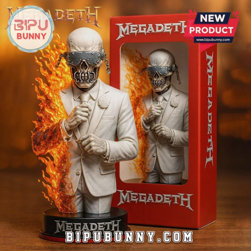Megadeth Vic Rattlehead in Flames Premium Collectible Bust Statue
