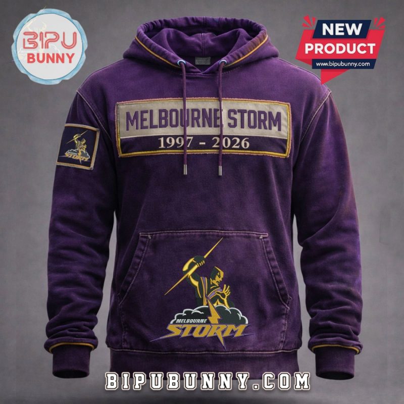 Melbourne Storm 1997-2026 Anniversary Graphic Print Pullover Hoodie
