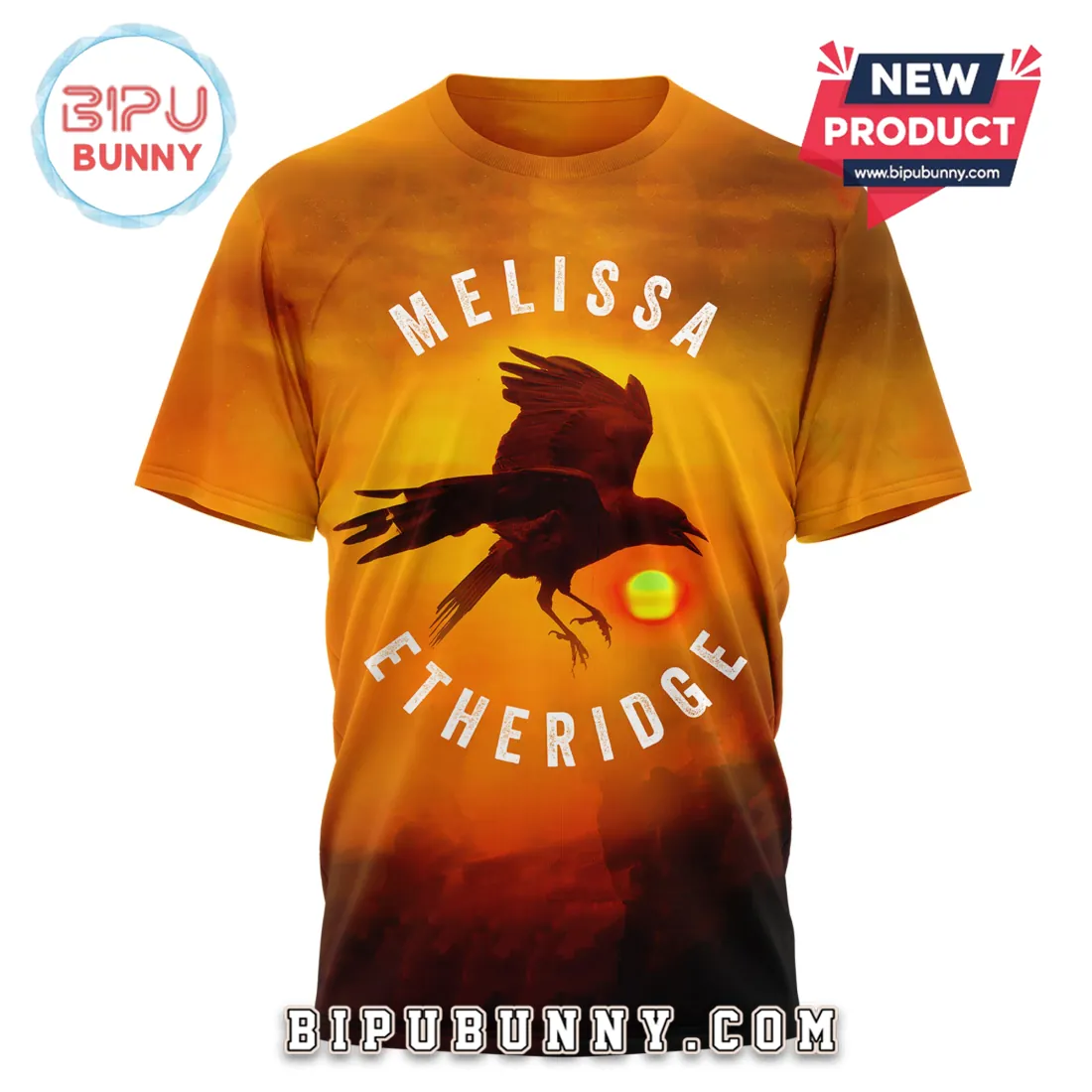 Melissa Etheridge The Rise Tour Crow Sunset Graphic 3D T-Shirt Melissa Etheridge The Rise Tour Crow Sunset Graphic 3D T-Shirt