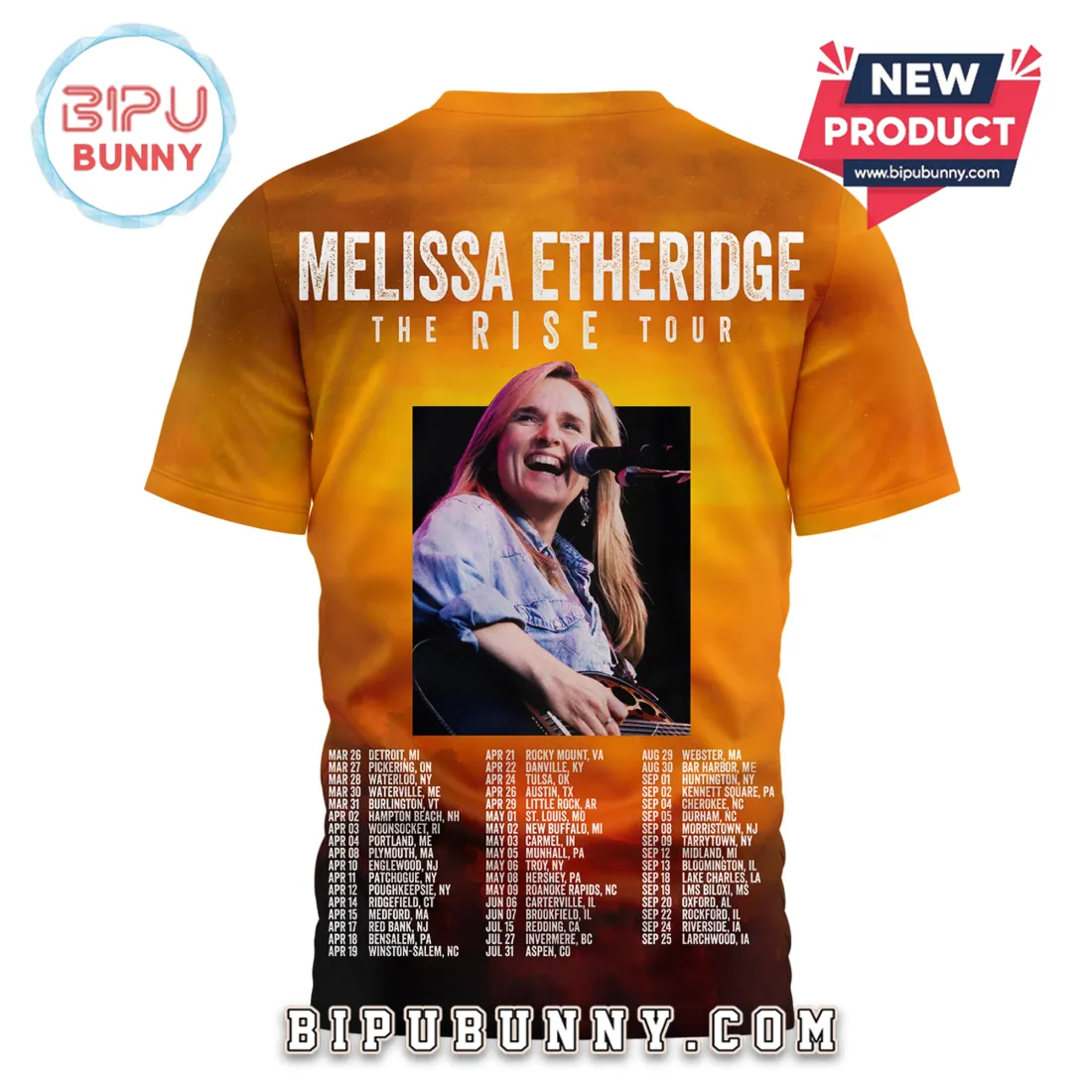 Melissa Etheridge The Rise Tour Crow Sunset Graphic 3D T-Shirt Melissa Etheridge The Rise Tour Crow Sunset Graphic 3D T-Shirt