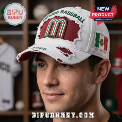 Mexico Baseball 2026 Distressed Design Fashion Flag Logo Cap Mexico Baseball 2026 Distressed Design Fashion Flag Logo Cap
