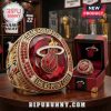 Miami Heat ring! Red, gold, and white colors. Text: BAM ADEBAYO, THE 83-POINT GAME.!