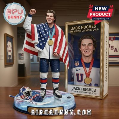 Milano Cortina 2026 Olympics Jack Hughes Gold Medal 3D Statue Figurine