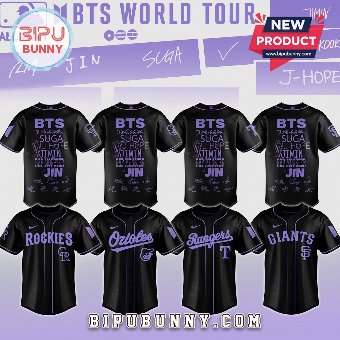 MLB All Team BTS World Tour 2026 Limited Edition Baseball Jersey MLB All Team BTS World Tour 2026 Limited Edition Baseball Jersey