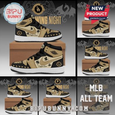 MLB All Team Wing Night Dragon Design Custom Air Jordan 1 Sneakers