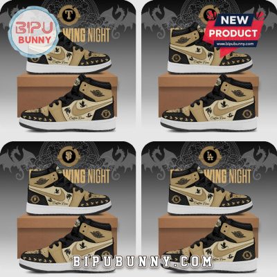 MLB All Team Wing Night Dragon Design Custom Air Jordan 1 Sneakers