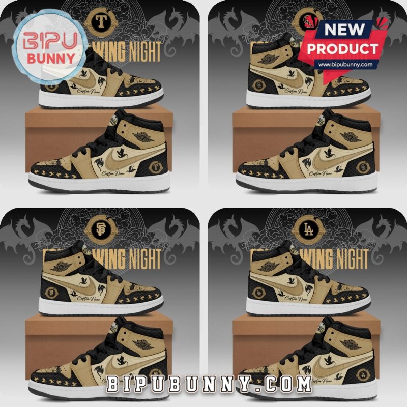 MLB All Team Wing Night Dragon Design Custom Air Jordan 1 Sneakers MLB All Team Wing Night Dragon Design Custom Air Jordan 1 Sneakers