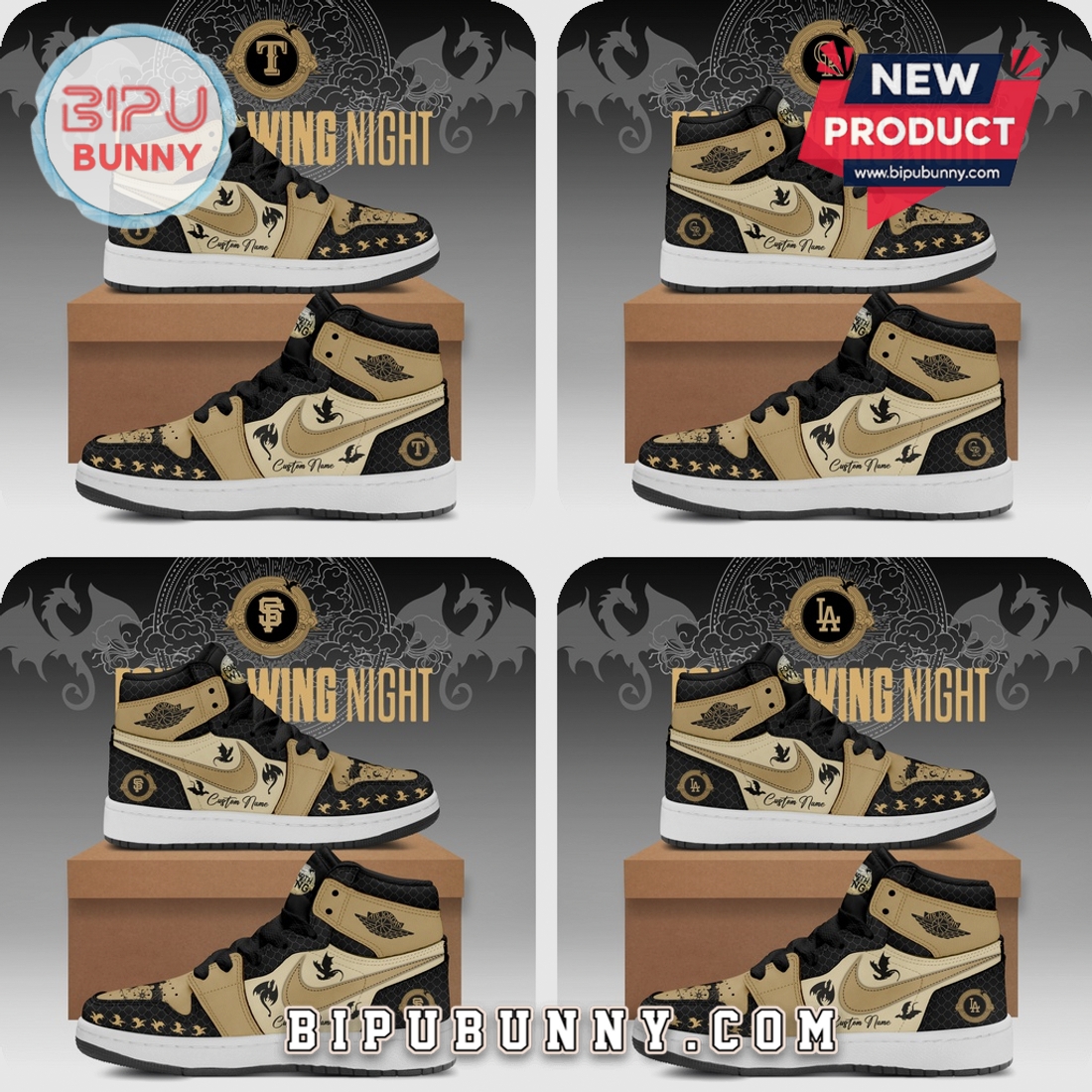 MLB All Team Wing Night Dragon Design Custom Air Jordan 1 Sneakers MLB All Team Wing Night Dragon Design Custom Air Jordan 1 Sneakers