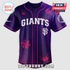 Purple baseball jersey with the word 