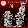 Jujutsu Kaisen Night themed hoodie featuring Yankees logo and Mahito character.!