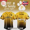 A Pittsburgh Pirates themed pet baseball jersey featuring customizable pet images and name.!