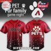 Customizable Arizona Diamondbacks baseball jersey with pet theme, featuring paw prints and bone patterns.!