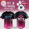 Personalized Miami Marlins pet baseball jersey with dog paw prints and your pet's name!
