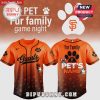 Personalized baseball jersey with the Giants logo, paw prints, bones, and customizable pet's name.!