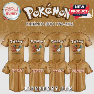 MLB Pokémon 30th Anniversary Charizard Limited Edition Baseball Jersey