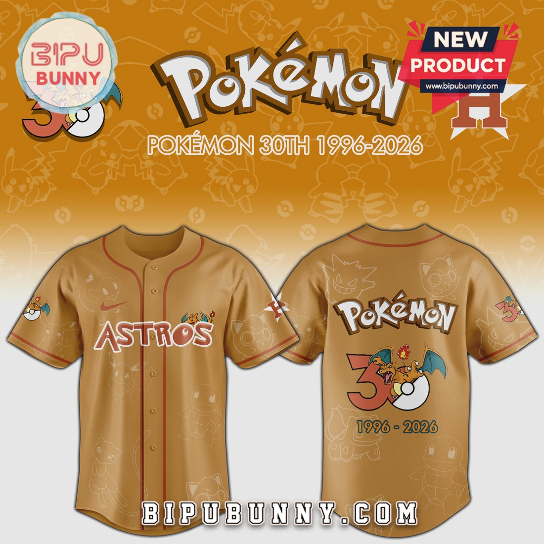 MLB Pokémon 30th Anniversary Charizard Limited Edition Baseball Jersey MLB Pokémon 30th Anniversary Charizard Limited Edition Baseball Jersey