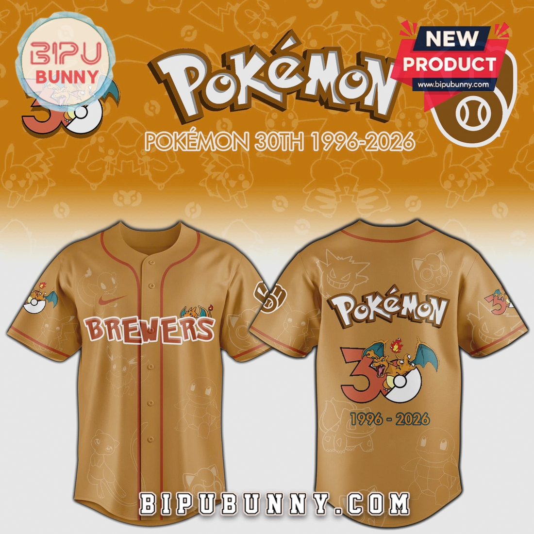 MLB Pokémon 30th Anniversary Charizard Limited Edition Baseball Jersey MLB Pokémon 30th Anniversary Charizard Limited Edition Baseball Jersey
