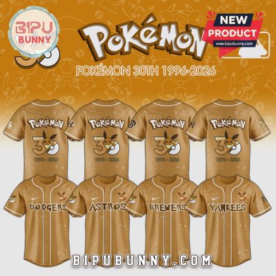 MLB Pokémon 30th Anniversary Eevee Limited Edition Baseball Jersey