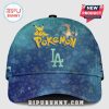 Blue hat with Pokemon characters Pikachu and Charizard, and the LA Dodgers logo.!