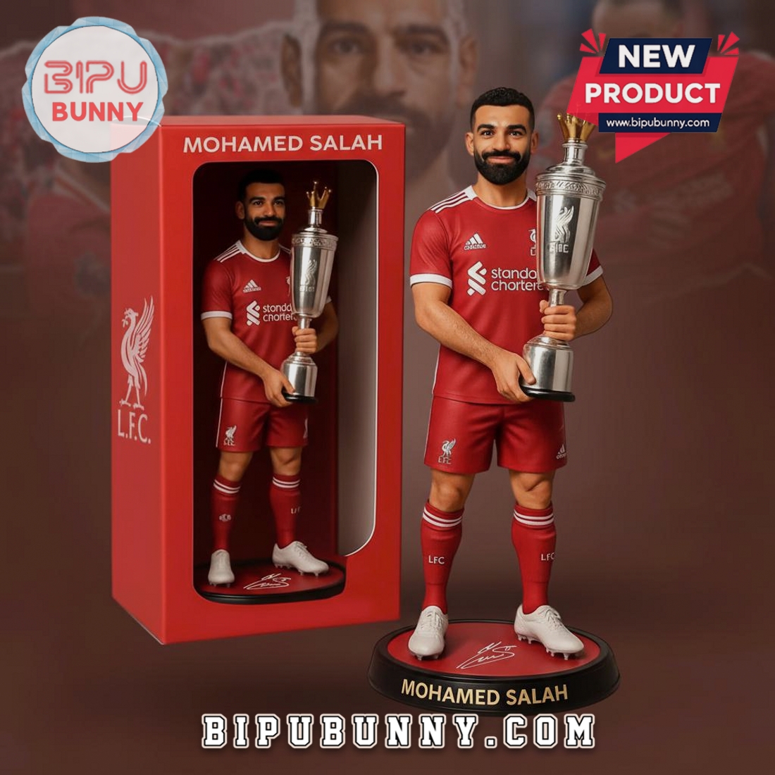 Mohamed Salah Liverpool FC Champion Commemorative Figurine Mohamed Salah Liverpool FC Champion Commemorative Figurine