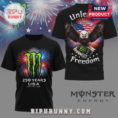 Monster Energy 250 Years USA 2026 Patriotic Eagle 3D T-Shirt