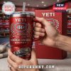 Red Yeti mug with Montreal Canadiens hockey logo, text '117th Anniversary 1909-2026', helmet, stadium. Box in background!