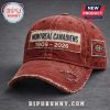 Maroon Montreal Canadiens cap; 'MONTREAL CANADIENS 1909-2026' text; sports-themed distressed design!