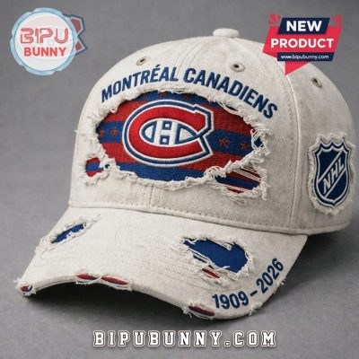 Montreal Canadiens Distressed Vintage NHL Hockey 1909-2026 Baseball Cap