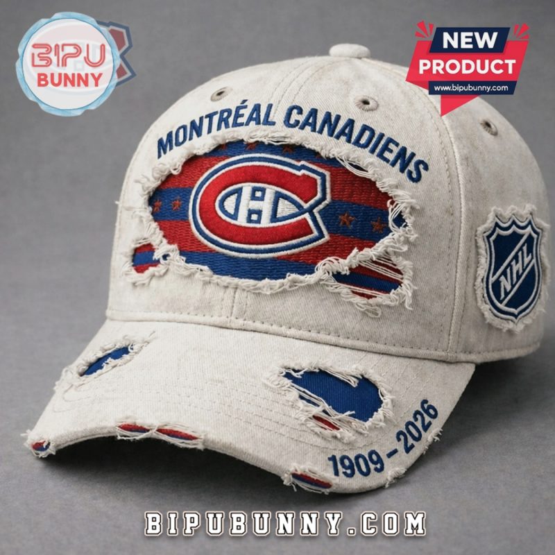 Montreal Canadiens Distressed Vintage NHL Hockey 1909-2026 Baseball Cap