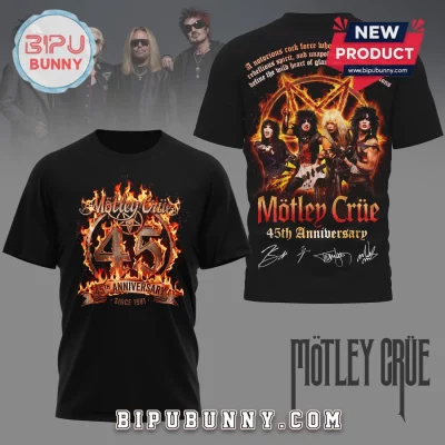 Motley Crue 45th Anniversary 1981 Signatures Premium 3D Shirt