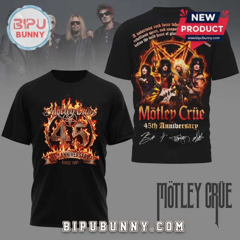 Motley Crue 45th Anniversary 1981 Signatures Premium 3D Shirt