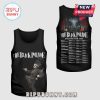 Black tank top: The Black Parade text, skeleton art, stadium tour dates. Edgy vibes!