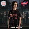 Black baseball jersey with 'Guardians' in red web font and a red 'C' logo.!