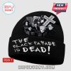 Black beanie with 'The Black Parade Is Dead!' text and band member images! Emo style!